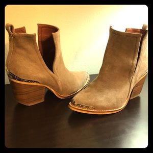 Tan suede booties